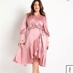 Bishop Sleeve Wrap Dress